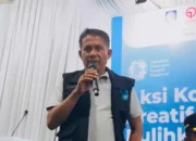 Evi Yandri Hadiri HUT ke-7 GEKRAFS di Huntara Limau Manis, Dorong Kepedulian untuk Warga Terdampak Bencana