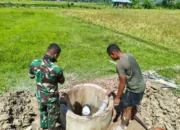 Penuhi Kebutuhan Air Bersih, Satgas TMMD Ke-127 Pasang Cincin MCK di Koto Berapak