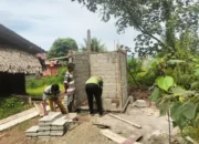 Pembangunan Titik MCK Rumah Panjang Koto Barapak Masuk Tahap Pemasangan Batako