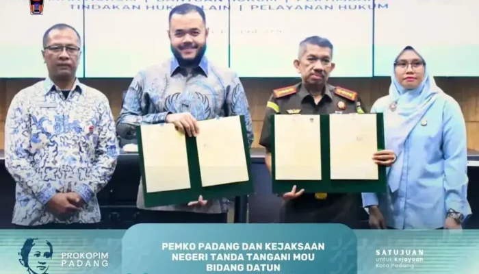 Pemko Padang dan Kejari Tanda Tangan MoU Bidang Perdata dan Datun