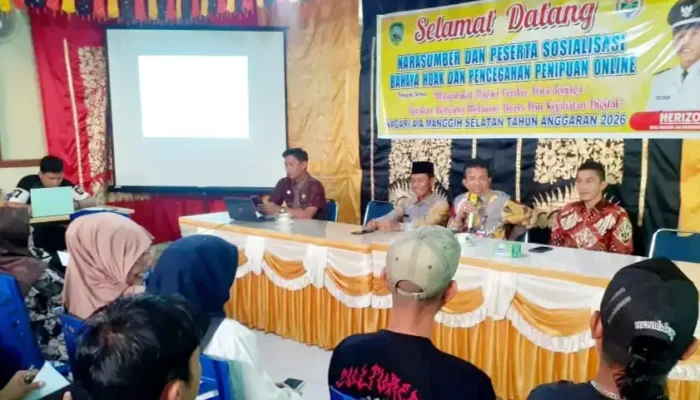 Nagari Air Manggis Pasaman Sosialisasi “Bahaya Hoax dan Pencegahan Penipuan Online”