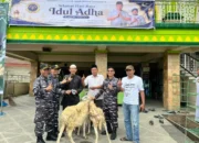 Koderal I Belawan Laksamana Muda Deny Septiana Kurban 6 Ekor Kambing di Desa Limau Manis dan Desa Medan Sinembah