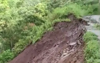 Akibat Curah Hujan Cukup Tinggi, Jalan Terban di Kampuang Ngalau Gadang