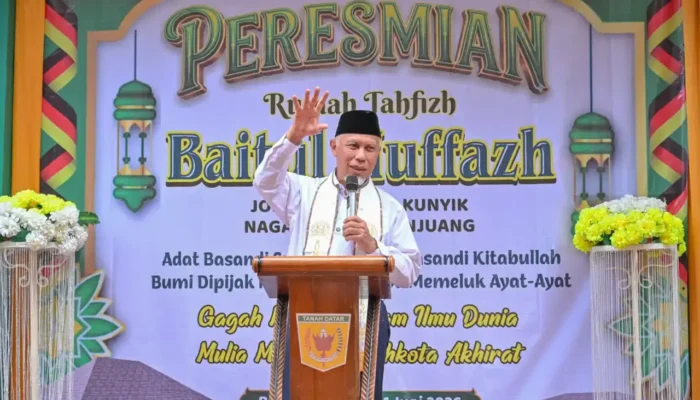 Gubernur Mahyeldi Resmikan Rumah Tahfiz Baitul Huffazh, Perkuat Pembinaan Generasi Qurani di Tanah Datar