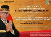 Herry Zulman, Putra Bonjol Raih Gelar Doktor Pendidikan Islam di UIN Imam Bonjol
