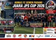 JPS Cup 2026 Berakhir Sukses, Humas FC Semen Padang Angkat Trofi Bergilir Andre Rosiade