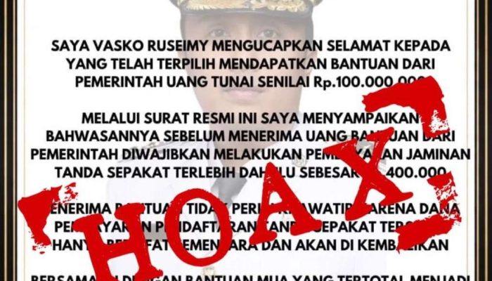 Wagub Vasko Ruseimy Ingatkan Masyarakat Waspadai Modus Penipuan Gunakan AI dan Catut Identitas Pejabat
