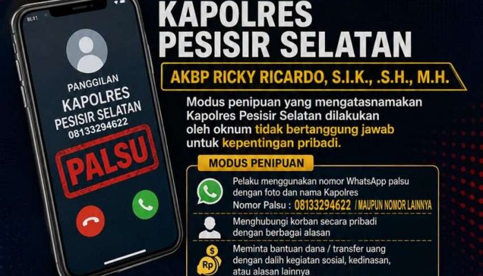 Kapolres Pessel Himbau Masyarakat Waspadai Penipuan Mengatasnamakan Kapolres