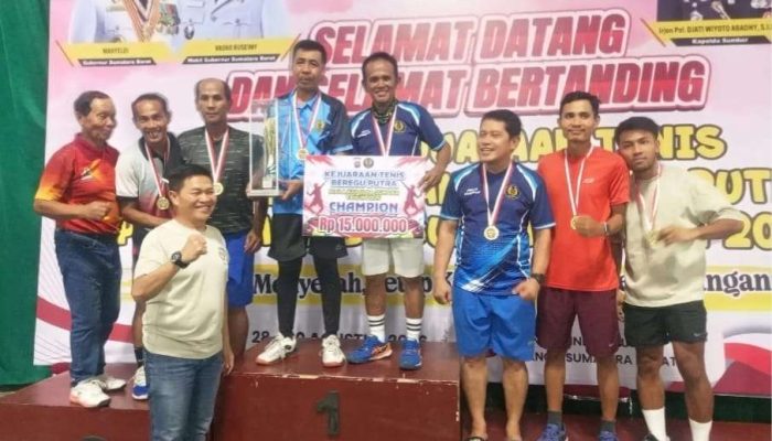Pelti Sumbar Juara Beregu Putra, Kemon Tenis Juara Putri Piala Kapolda HUT RI Ke-81