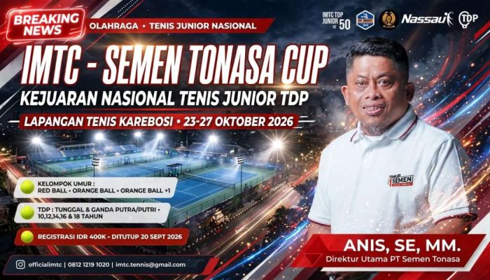 Sejarah Baru! Kejurnas Tenis Junior IMTC-Semen Tonasa Perdana Digelar di Sulawesi
